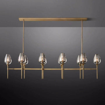 Tulip Crystal Linear Chandelier 65'' - King Lamps