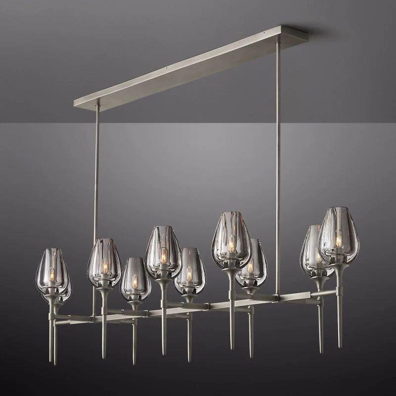 Tulip Crystal Linear Chandelier 65'' - King Lamps