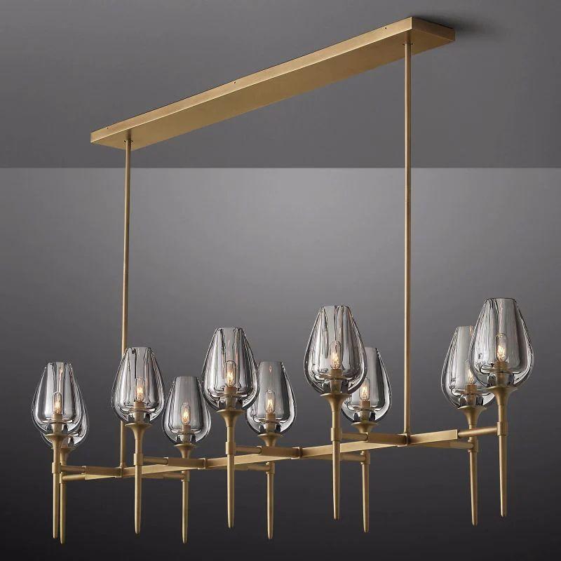 Tulip Crystal Linear Chandelier 65'' - King Lamps