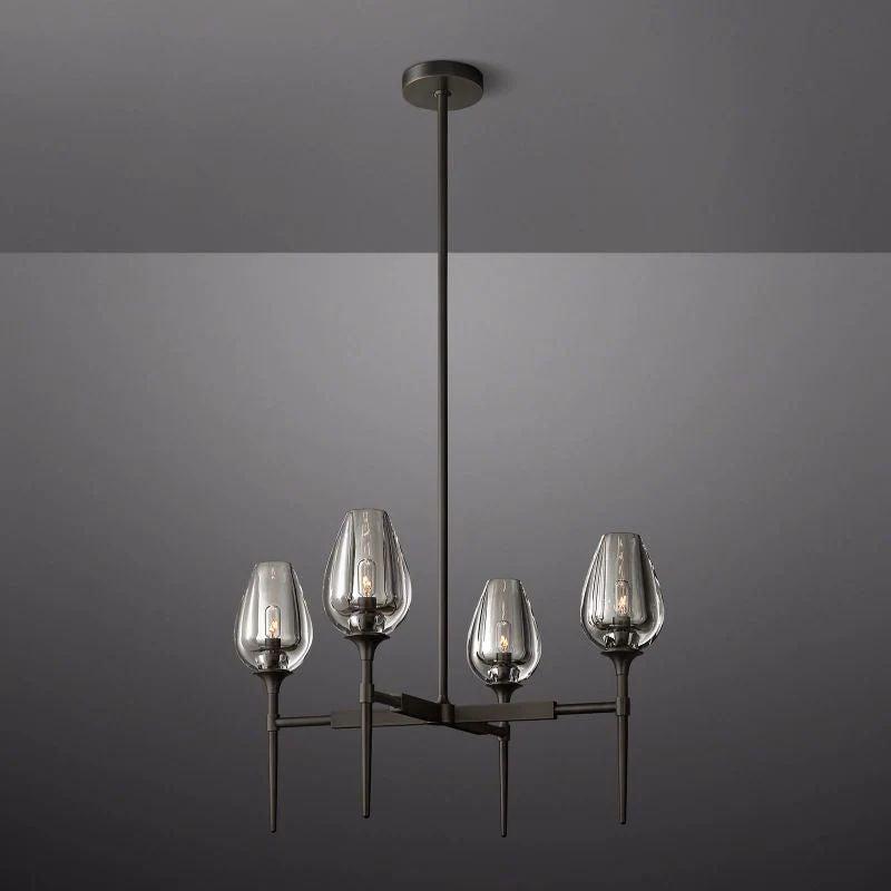Tulip Crystal Round Chandelier 27'' - King Lamps