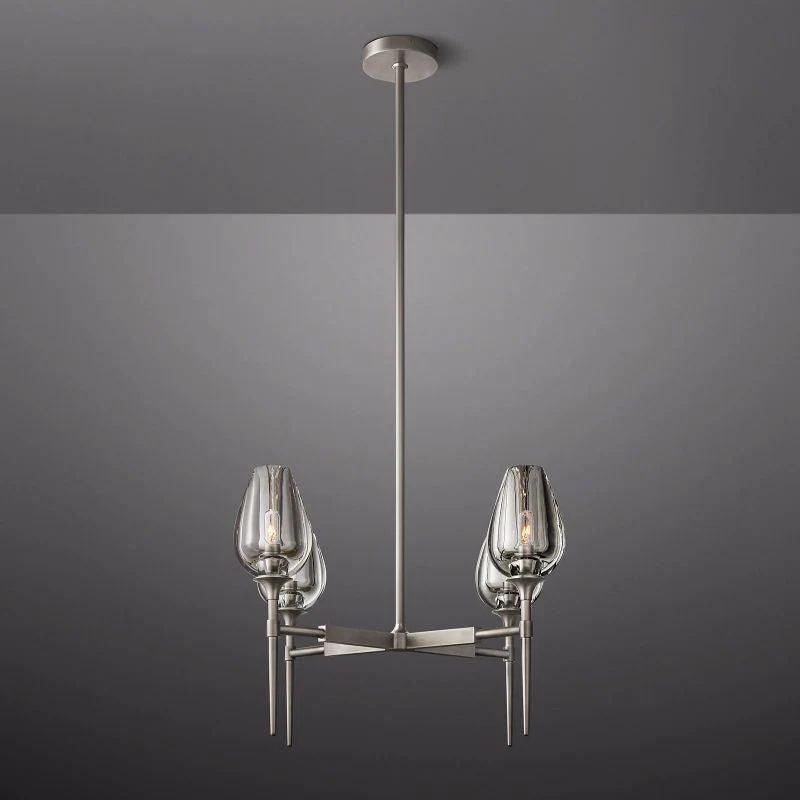 Tulip Crystal Round Chandelier 27'' - King Lamps