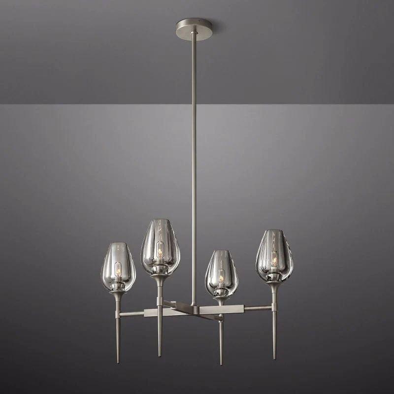 Tulip Crystal Round Chandelier 27'' - King Lamps