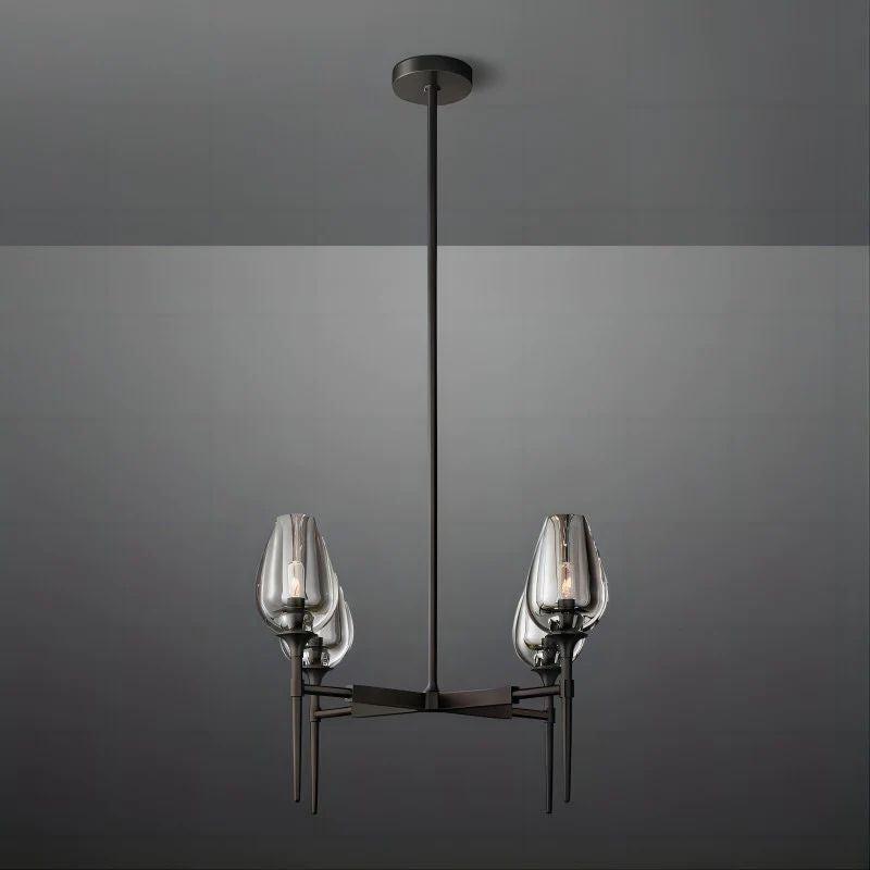 Tulip Crystal Round Chandelier 27'' - King Lamps