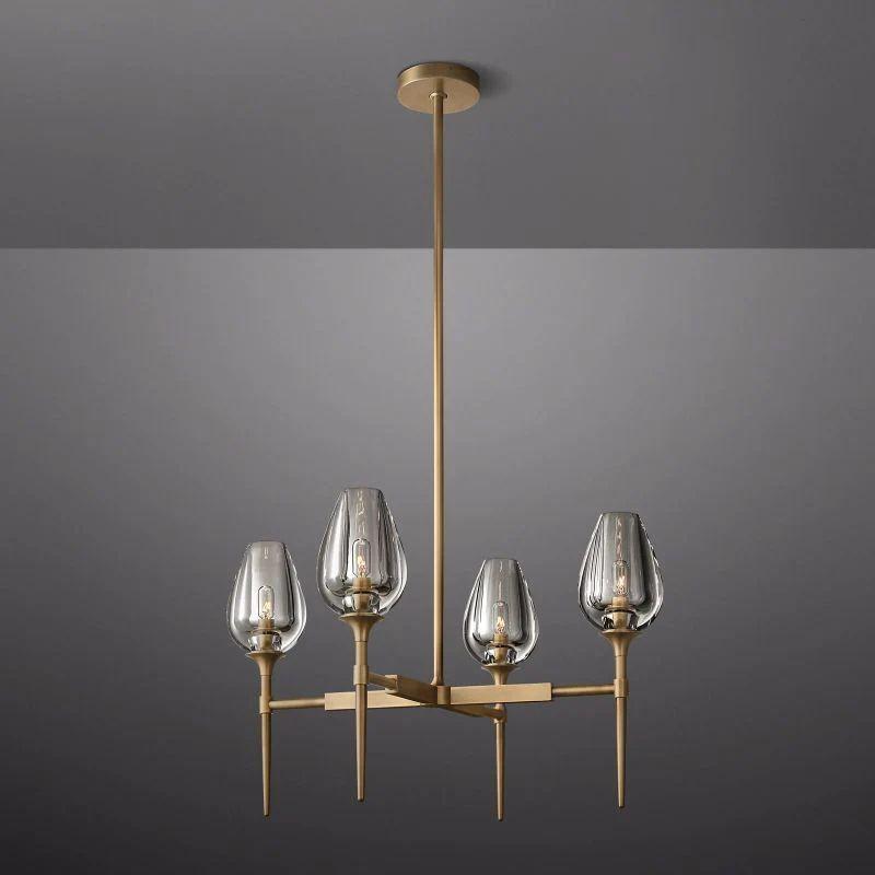 Tulip Crystal Round Chandelier 27'' - King Lamps