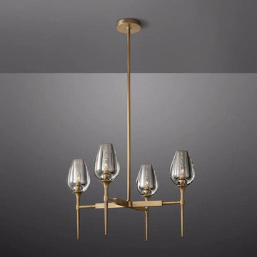 Tulip Crystal Round Chandelier 27'' - King Lamps