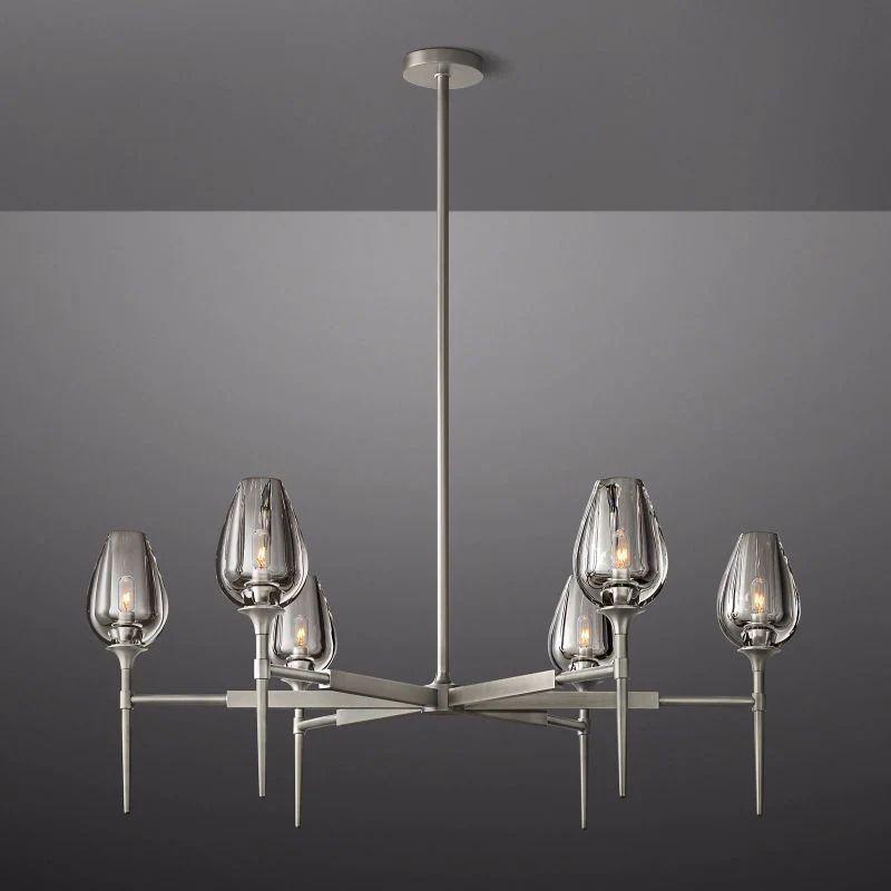 Tulip Crystal Round Chandelier 42'' - King Lamps