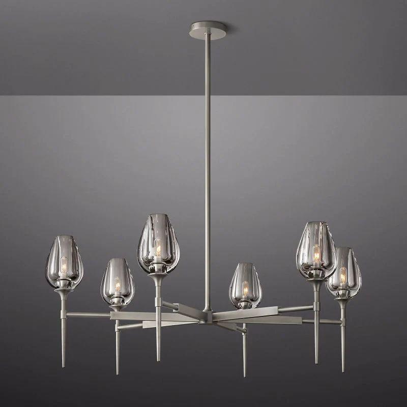 Tulip Crystal Round Chandelier 42'' - King Lamps
