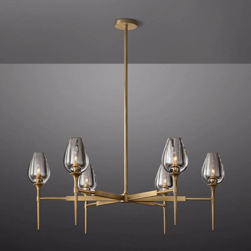 Tulip Crystal Round Chandelier 42'' - King Lamps