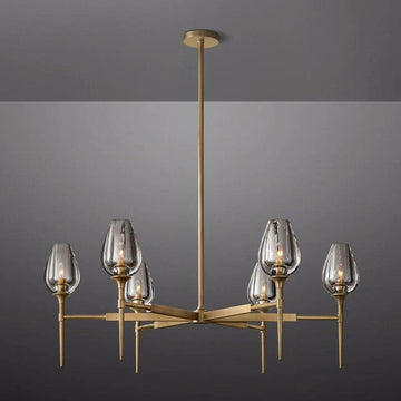 Tulip Crystal Round Chandelier 42'' - King Lamps
