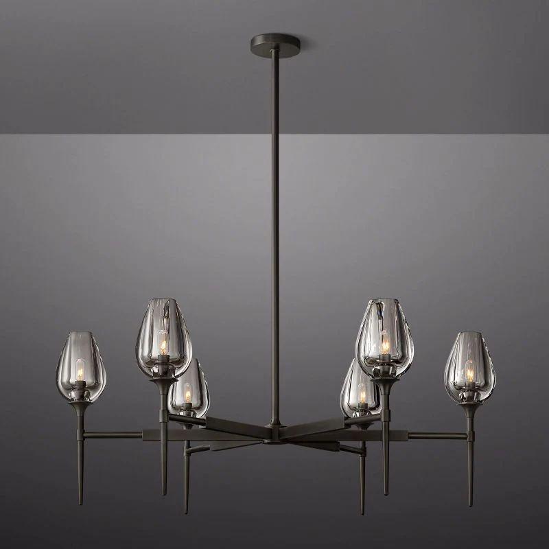 Tulip Crystal Round Chandelier 42'' - King Lamps