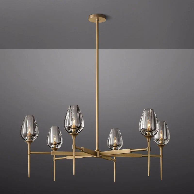 Tulip Crystal Round Chandelier 42'' - King Lamps