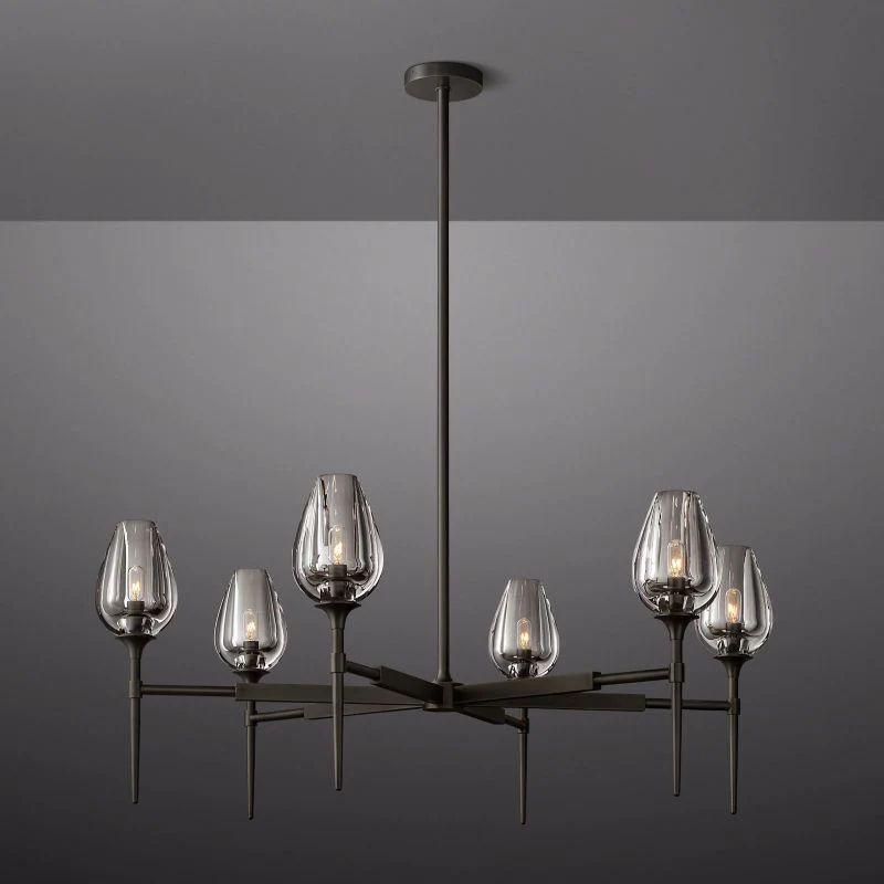 Tulip Crystal Round Chandelier 42'' - King Lamps