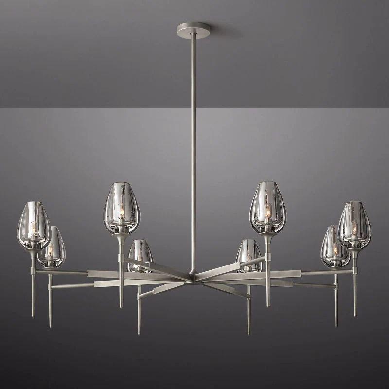Tulip Crystal Round Chandelier 54'' - King Lamps