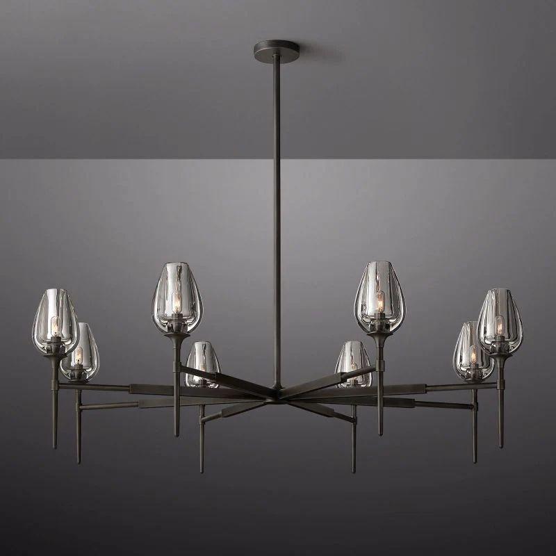 Tulip Crystal Round Chandelier 54'' - King Lamps