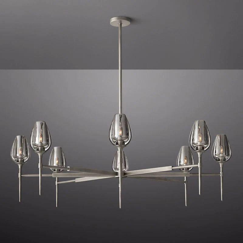 Tulip Crystal Round Chandelier 54'' - King Lamps