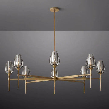 Tulip Crystal Round Chandelier 54'' - King Lamps