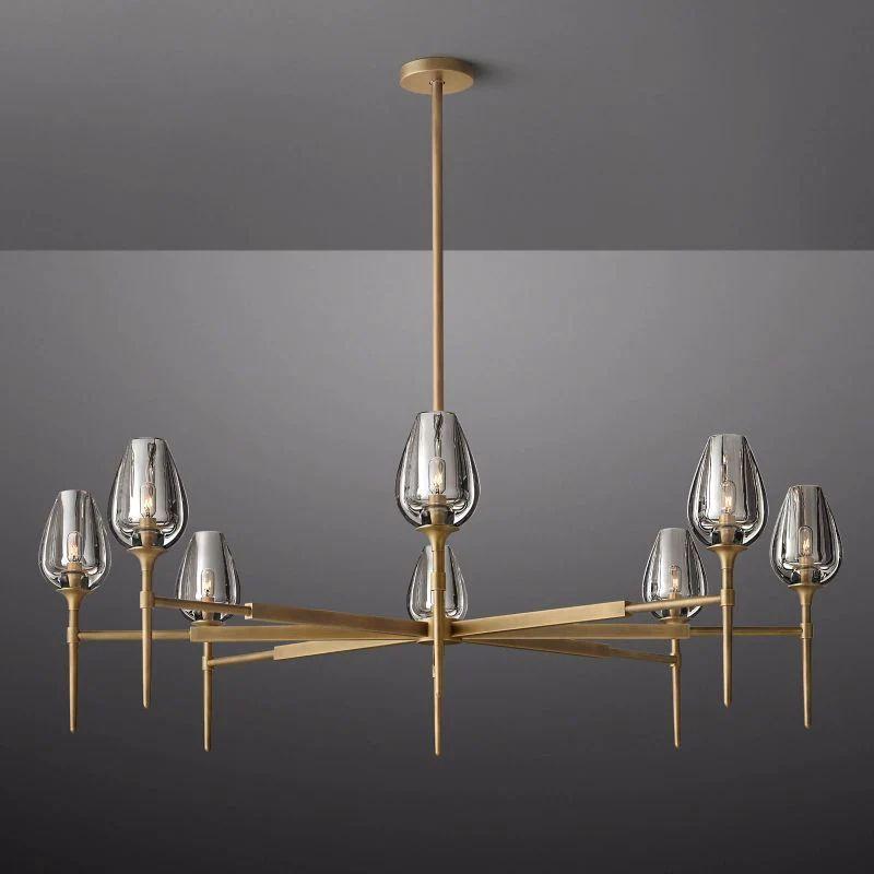Tulip Crystal Round Chandelier 54'' - King Lamps