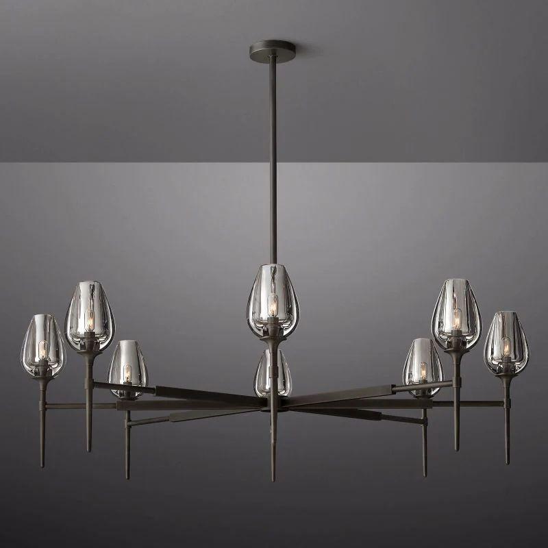 Tulip Crystal Round Chandelier 54'' - King Lamps