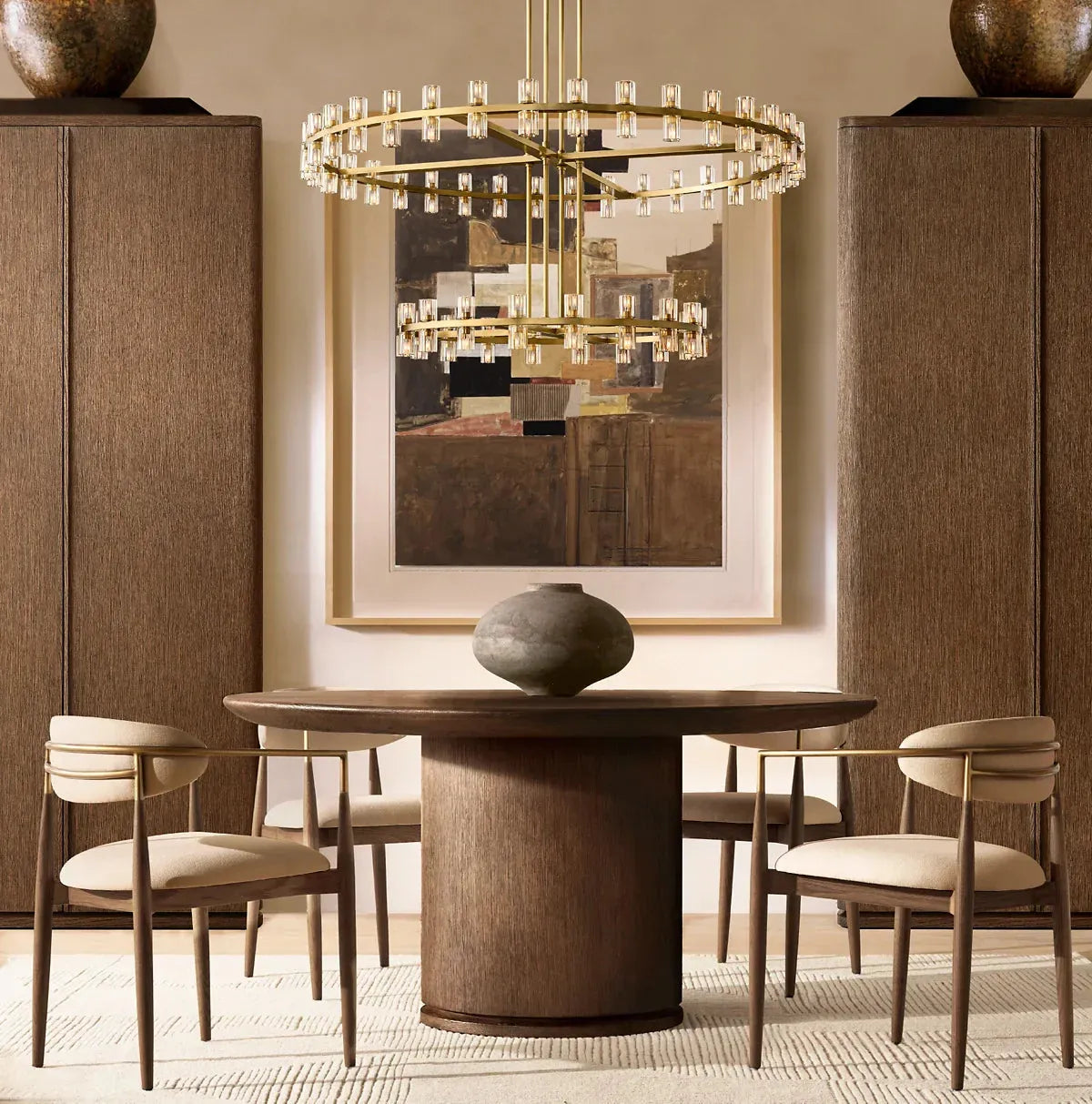 Arcachon Round 2-Tier Chandelier 60" For Dining Room Kitchen island - King Lamps