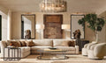 LATTICE SMOKE GLASS ROUND CHANDELIER 48