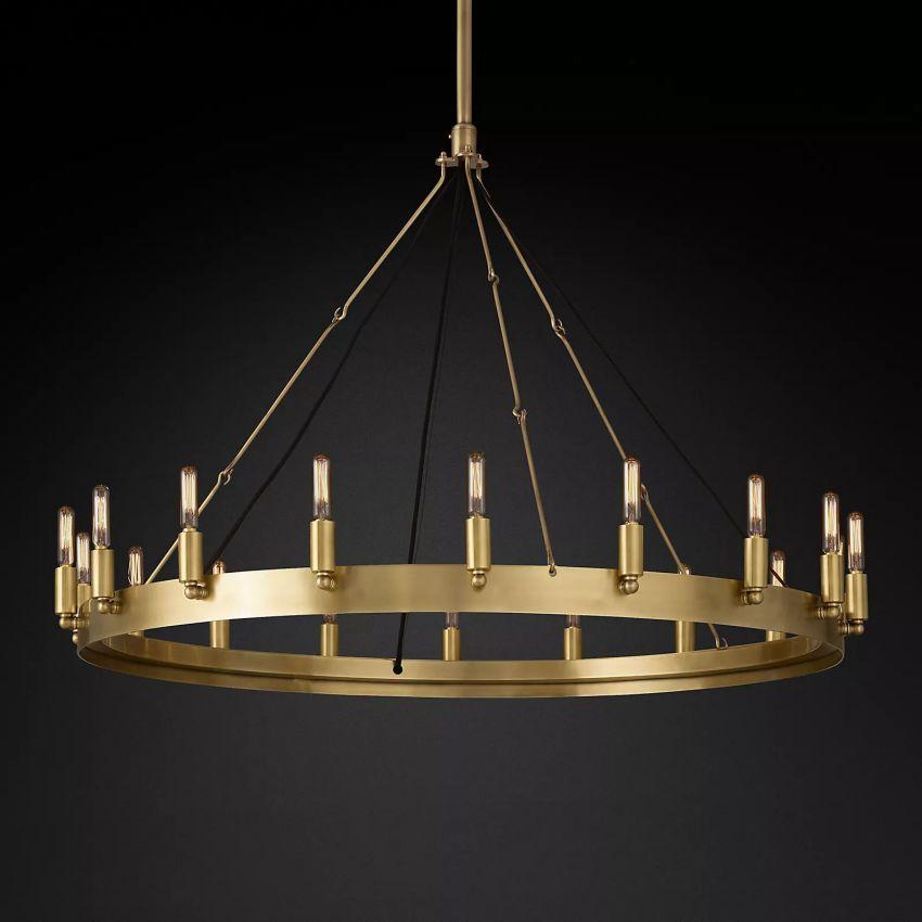 Camino Vintage Filament Round Chandelier 38‘’D - King Lamps