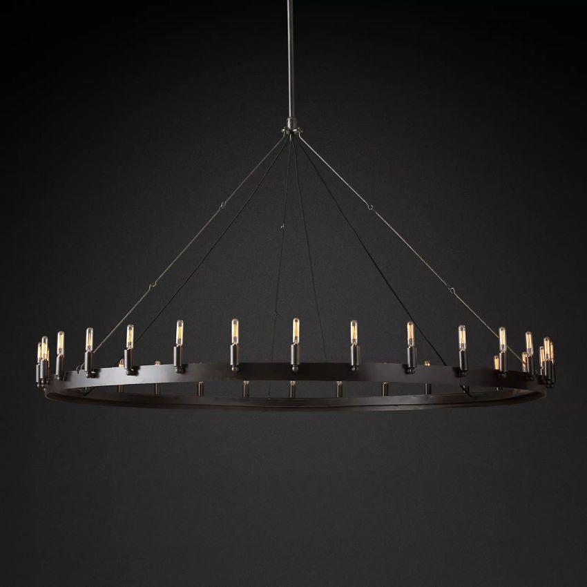 Camino Vintage Filament Round Chandelier 63‘’D - King Lamps