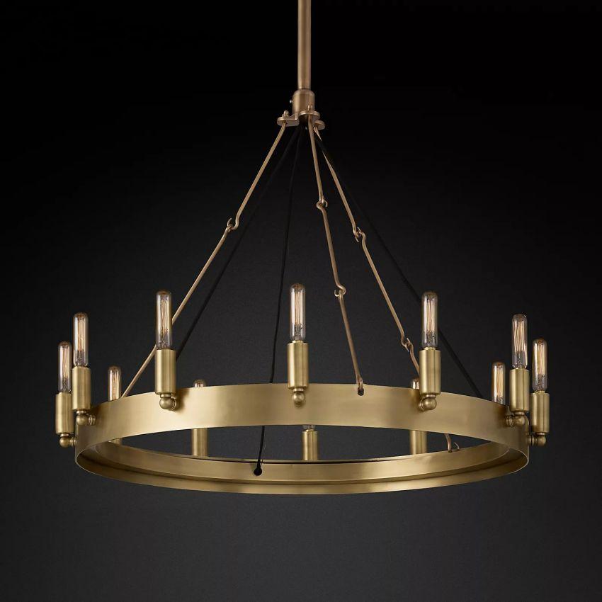Camino Vintage Filament Round Chandelier 26''D - King Lamps