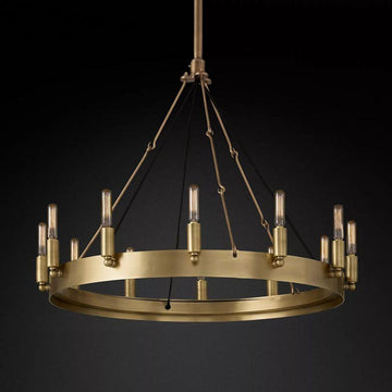 Camino Vintage Filament Round Chandelier 26''D - King Lamps