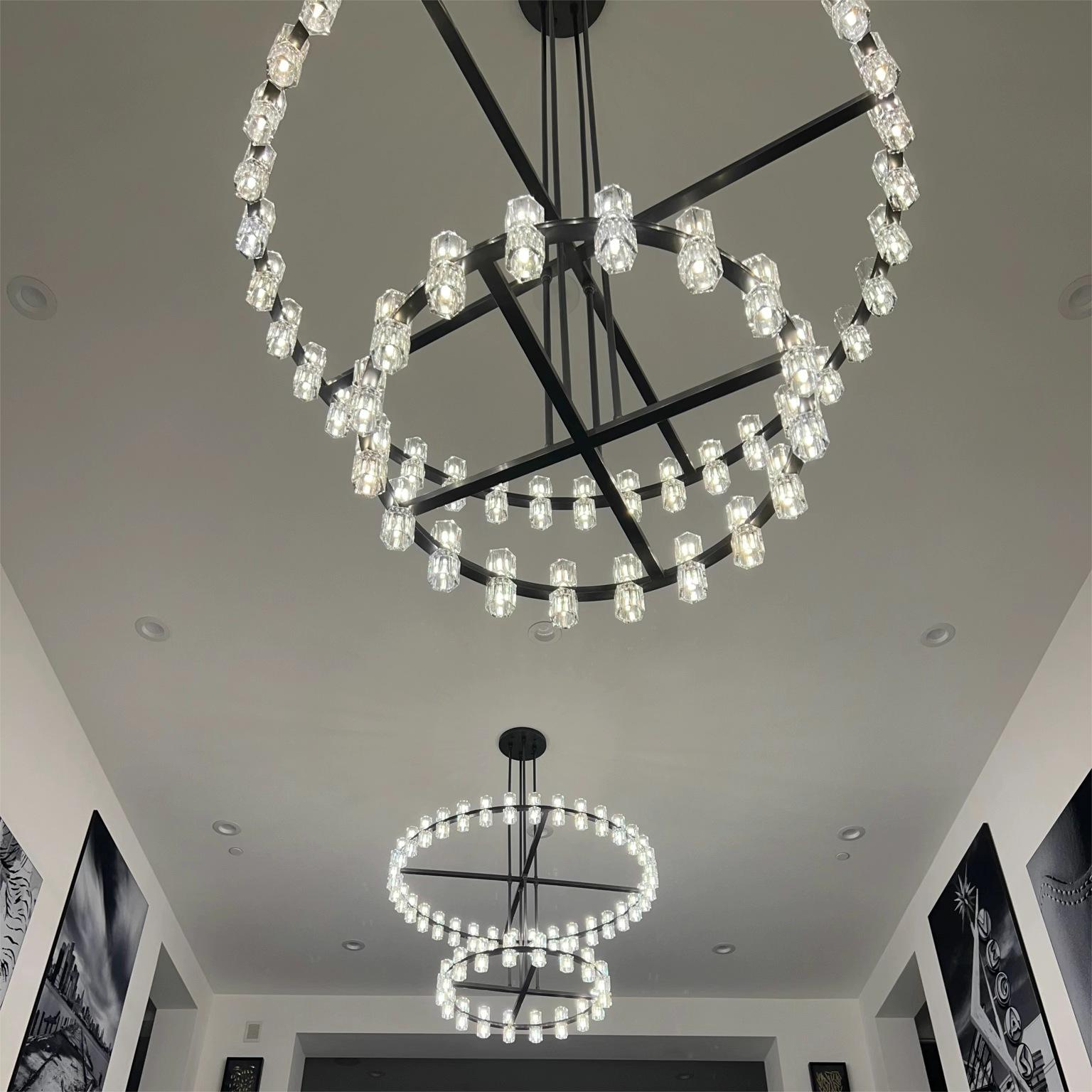 Arcachon Round 2-Tier Chandelier 60" For Dining Room Kitchen island - King Lamps