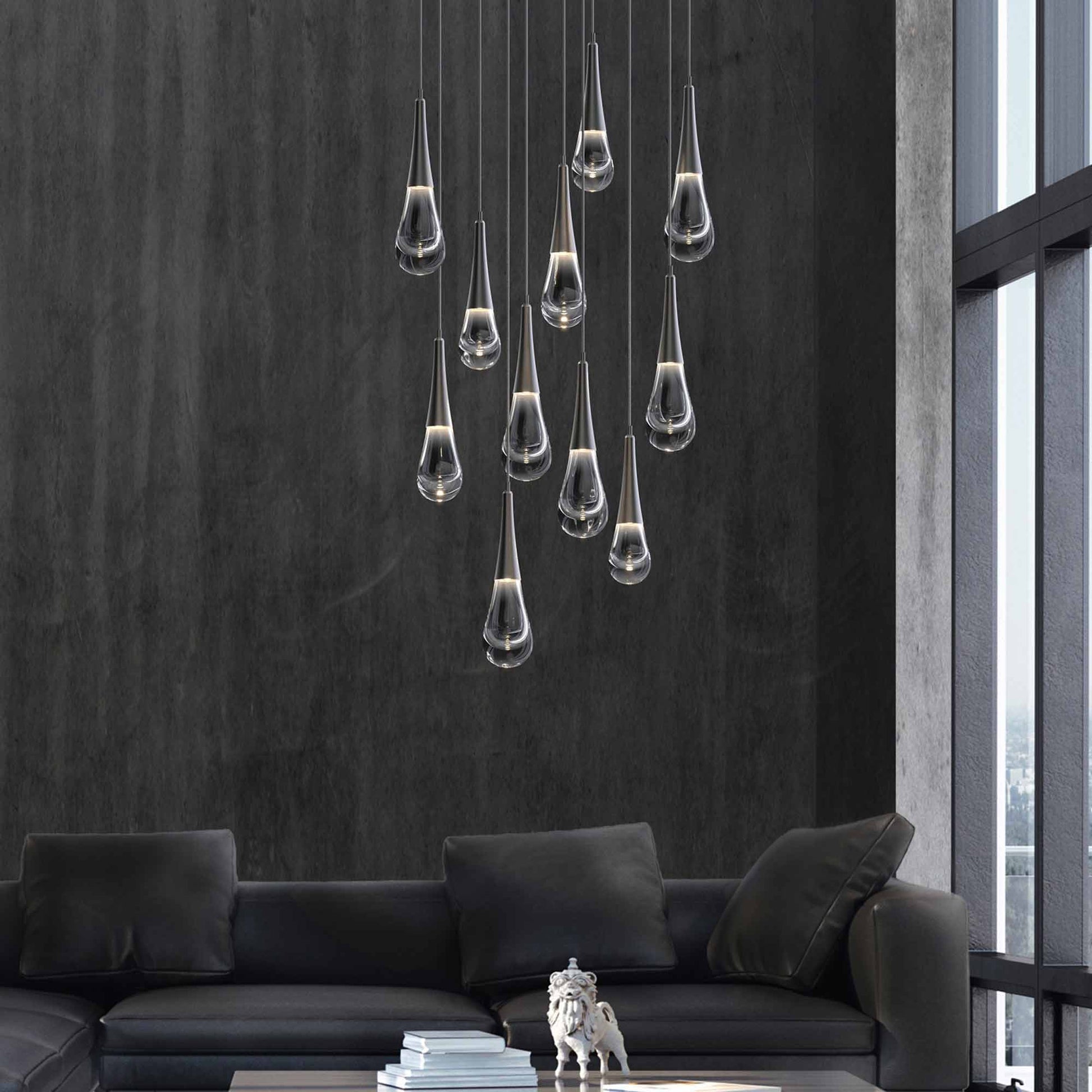 Water Drop Round LED Chandelier-King Lamps