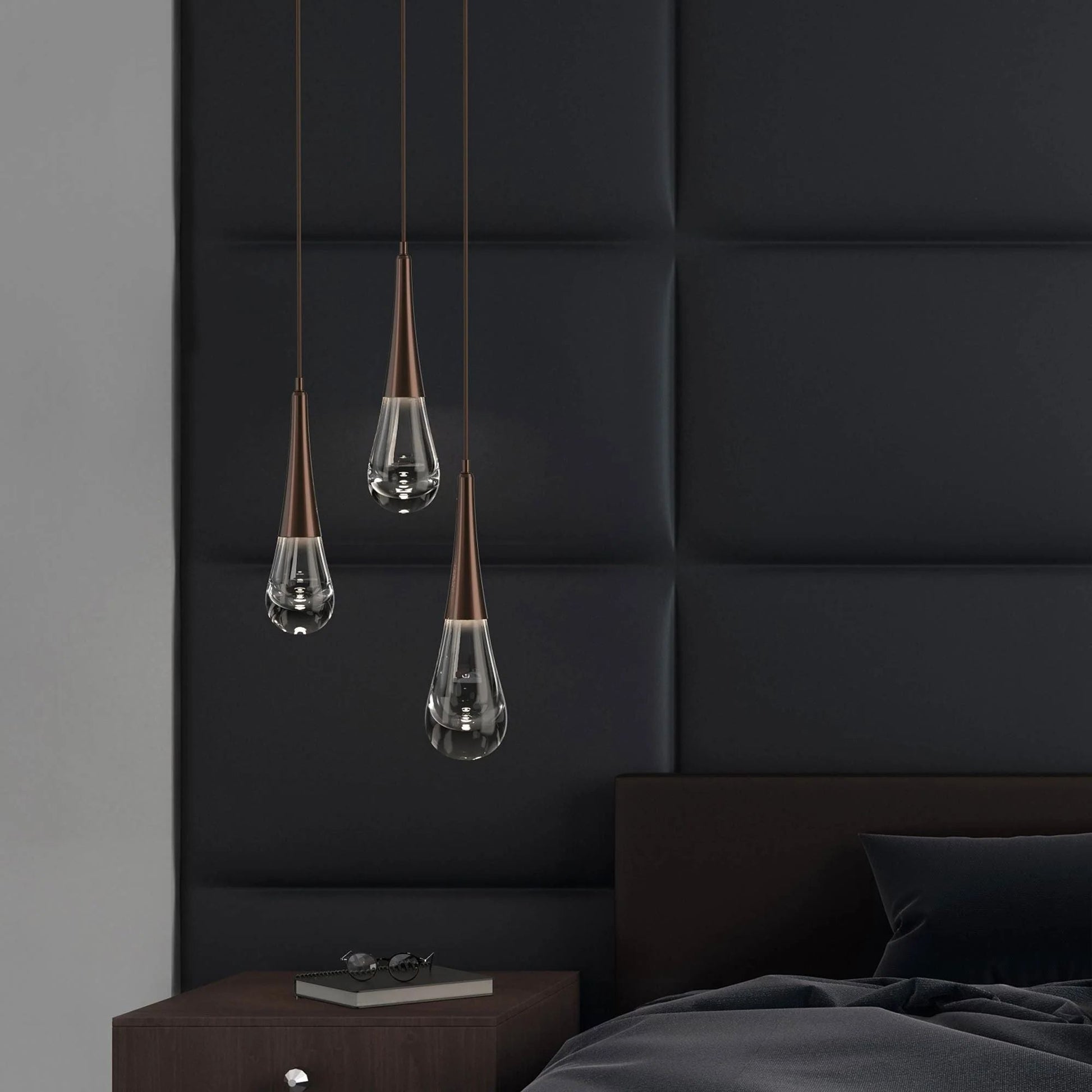 Water Drop Round LED Chandelier-King Lamps