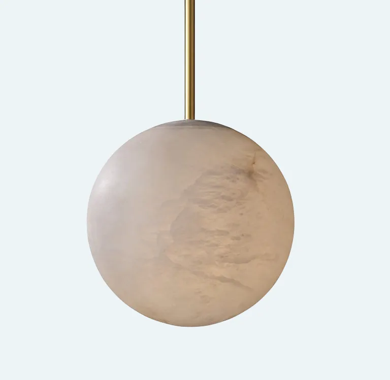 Alabaster Ball Modern Pendant Light - King Lamps