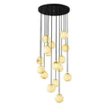 Alabaster Global Pendant Chandelier For Staircase, Spiral Global Pendant - 16 Lights - 19.7