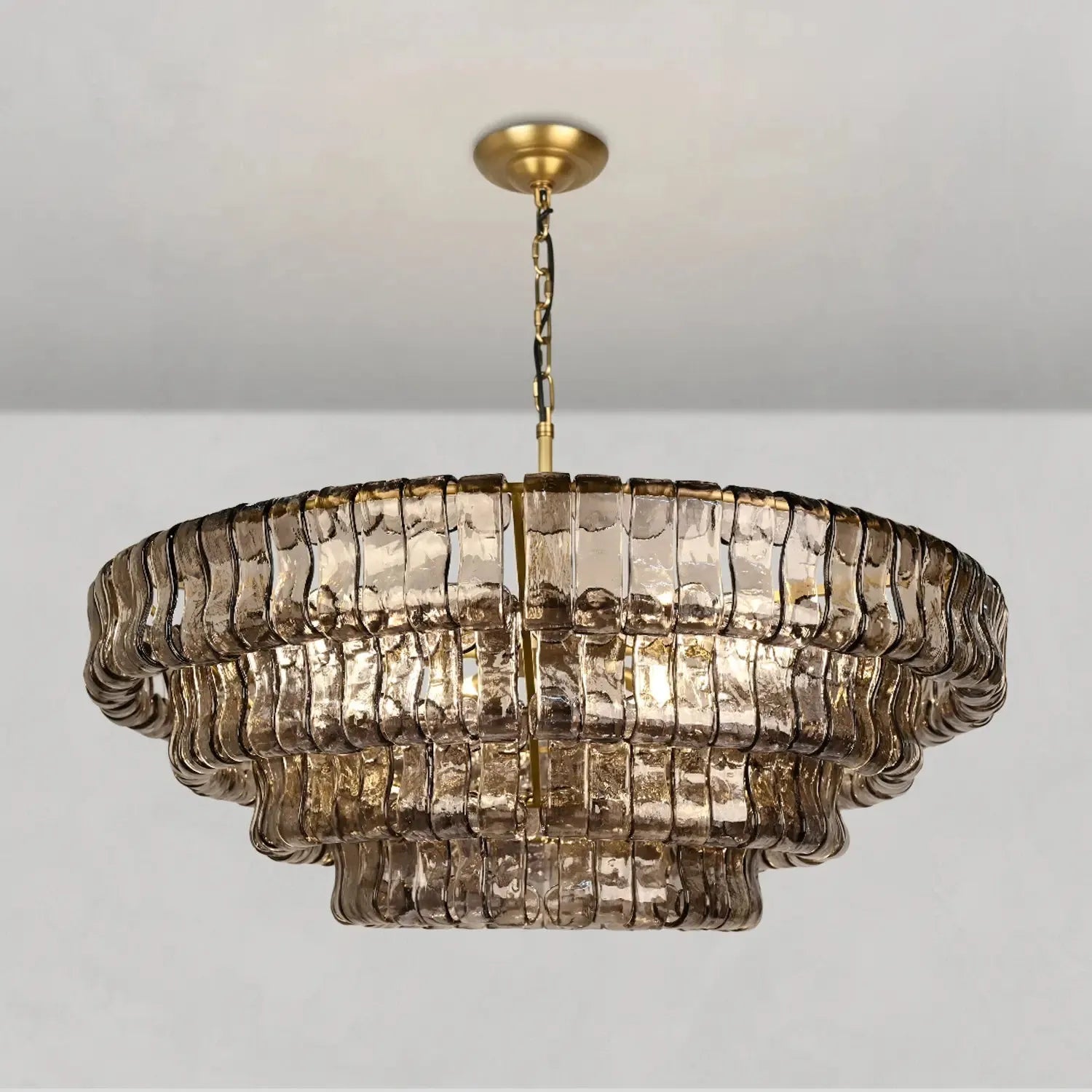 Art Glass Ghiaccio Round Chandelier 36" 48" 60" - King Lamps