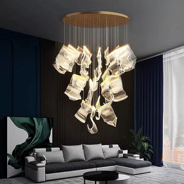 Extra Large Modern Acrylic Chandelier for Staircase/Foyer/Villa/Hall-King Lamps