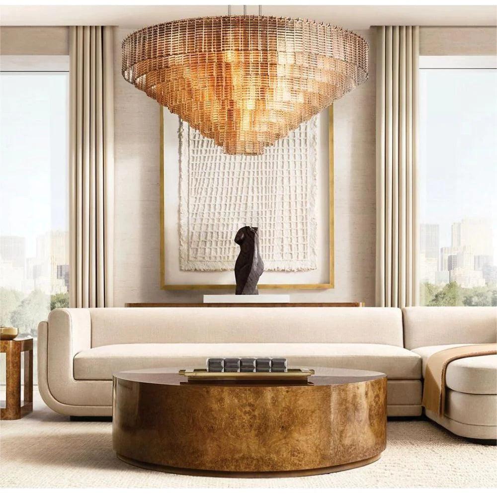 Sirene CLEAR ROUND GLASS  CHANDELIER 41" 36'' - King Lamps