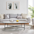 Thaddeus Forged Iron Marble Round Coffee Table 36