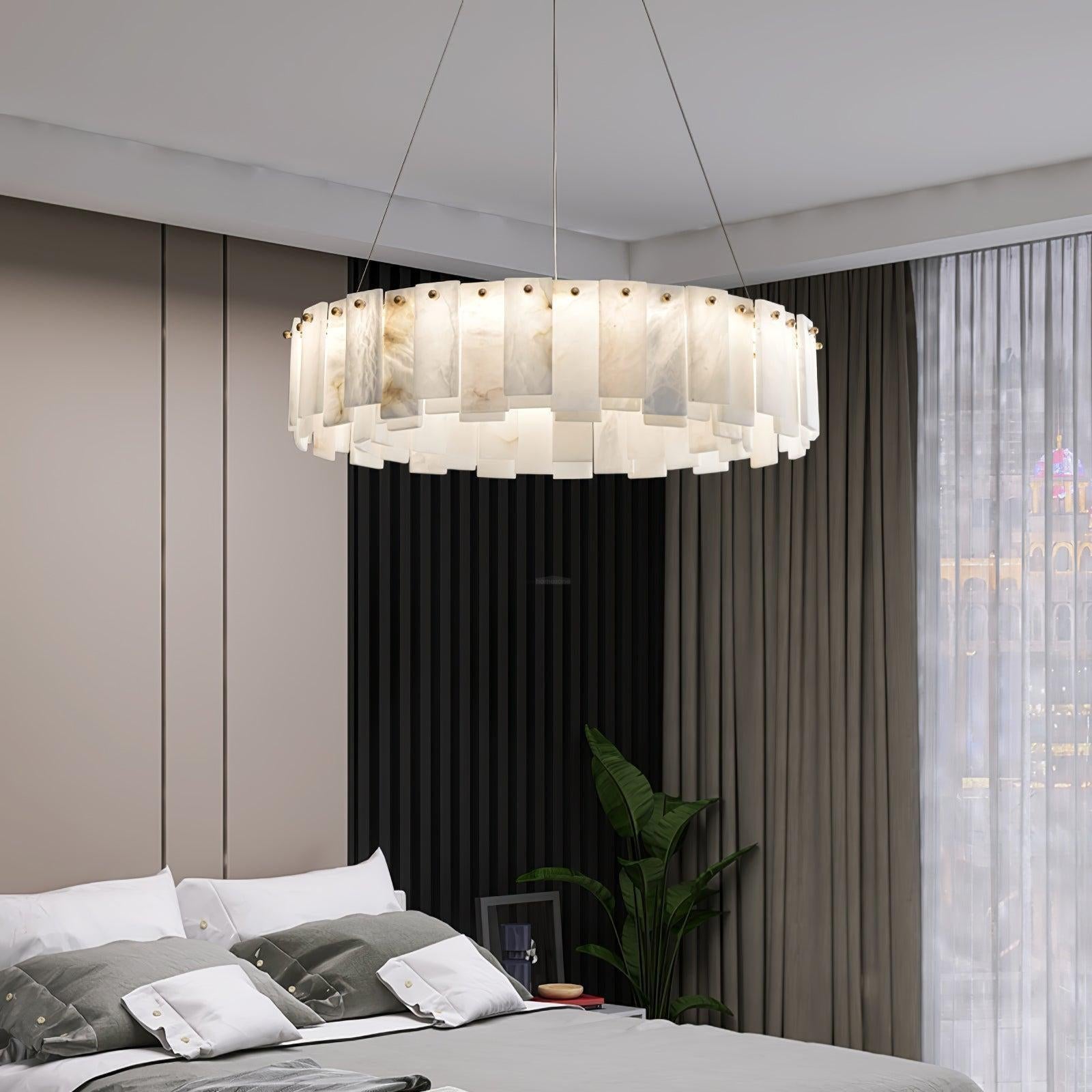Halos Alabaster Round/Square Chandelier - King Lamps