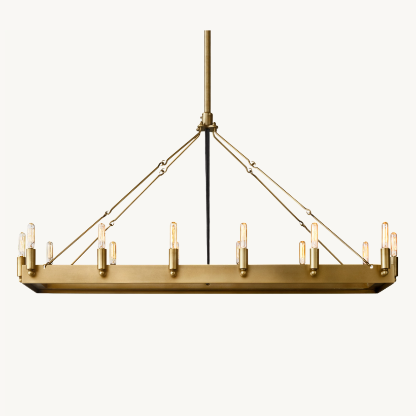 Camino Vintage Filament Rectangle Chandelier 41‘’L - King Lamps