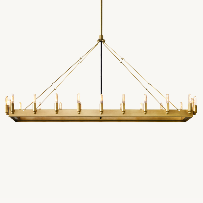 Camino Vintage Filament Rectangle Chandelier 52‘’L - King Lamps