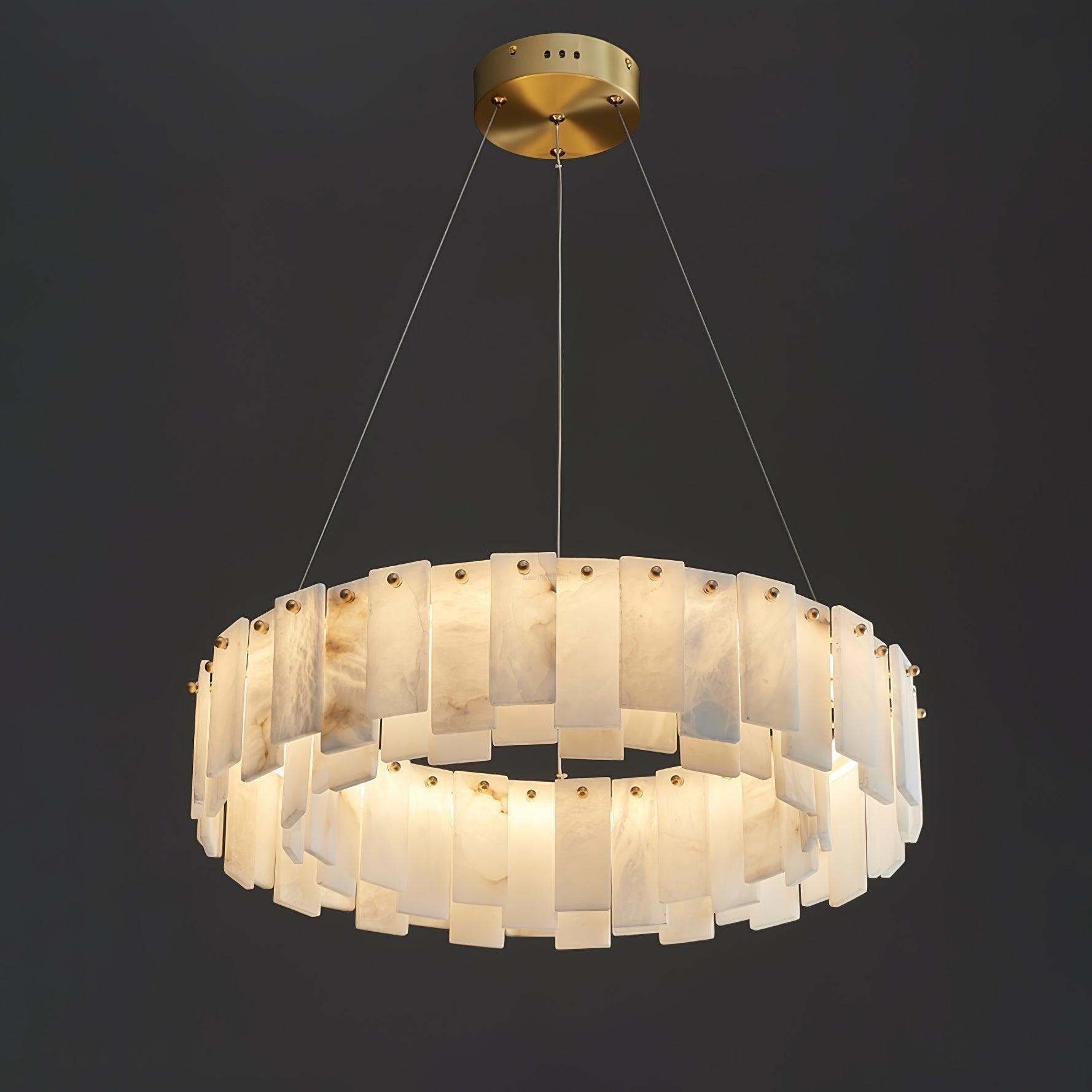 Halos Alabaster Round/Square Chandelier - King Lamps
