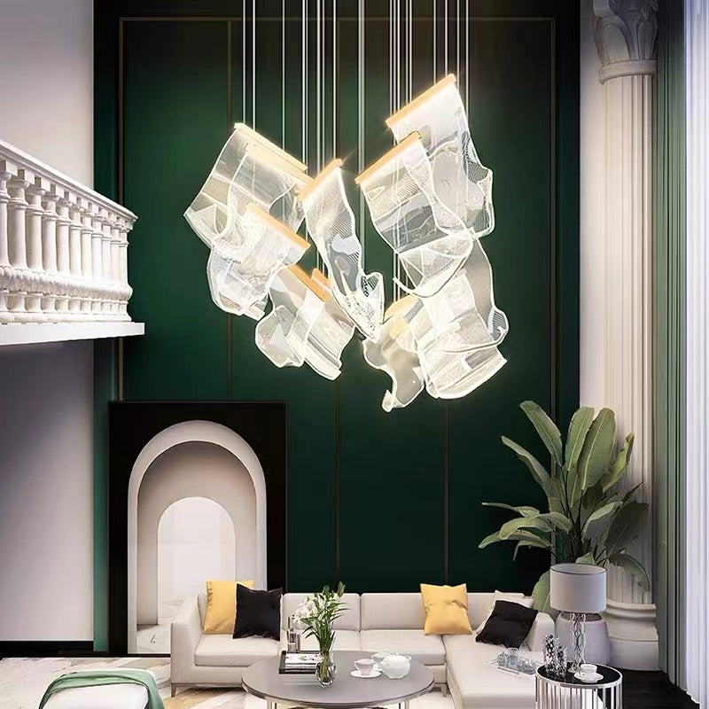 Extra Large Modern Acrylic Chandelier for Staircase/Foyer/Villa/Hall-King Lamps