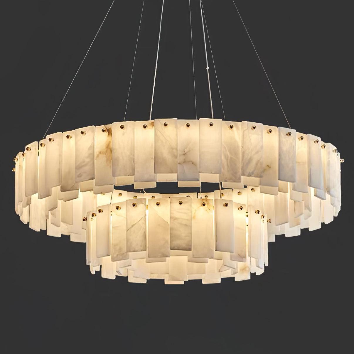 Halos Alabaster Round/Square Chandelier - King Lamps