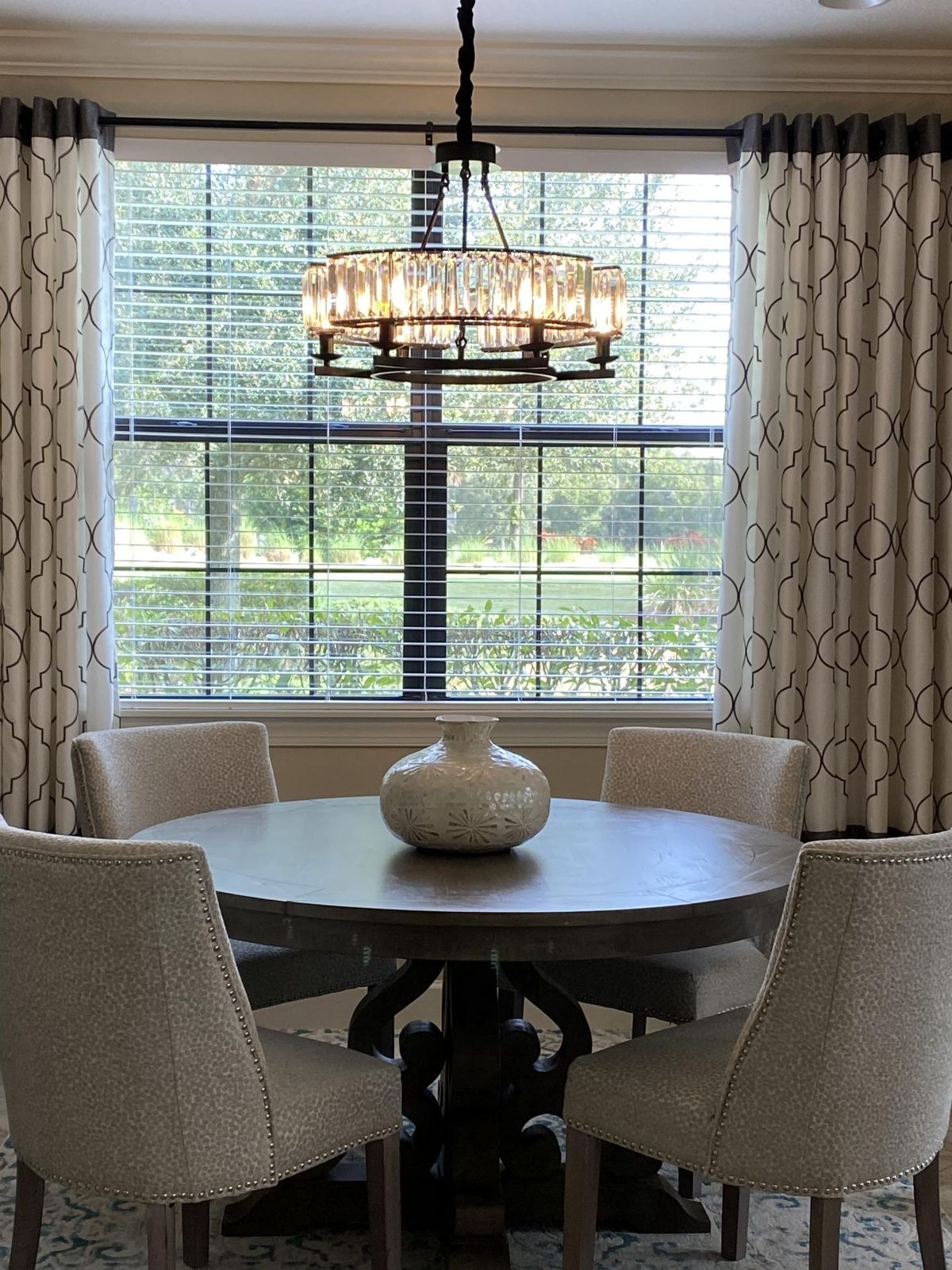 Decorative 6/ 8/ 10/ 12-Light Crystal Ceiling Chandelier Triangular Prism Island Light Fixture Metal Shade for Living Room-King Lamps