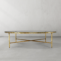 Thaddeus Forged Iron Glass Round Coffee Table 36