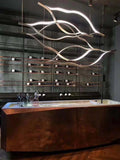 Modern Simple Brass Waving Chandelier for Living/Dining Room/Kitchen Island - King Lamps
