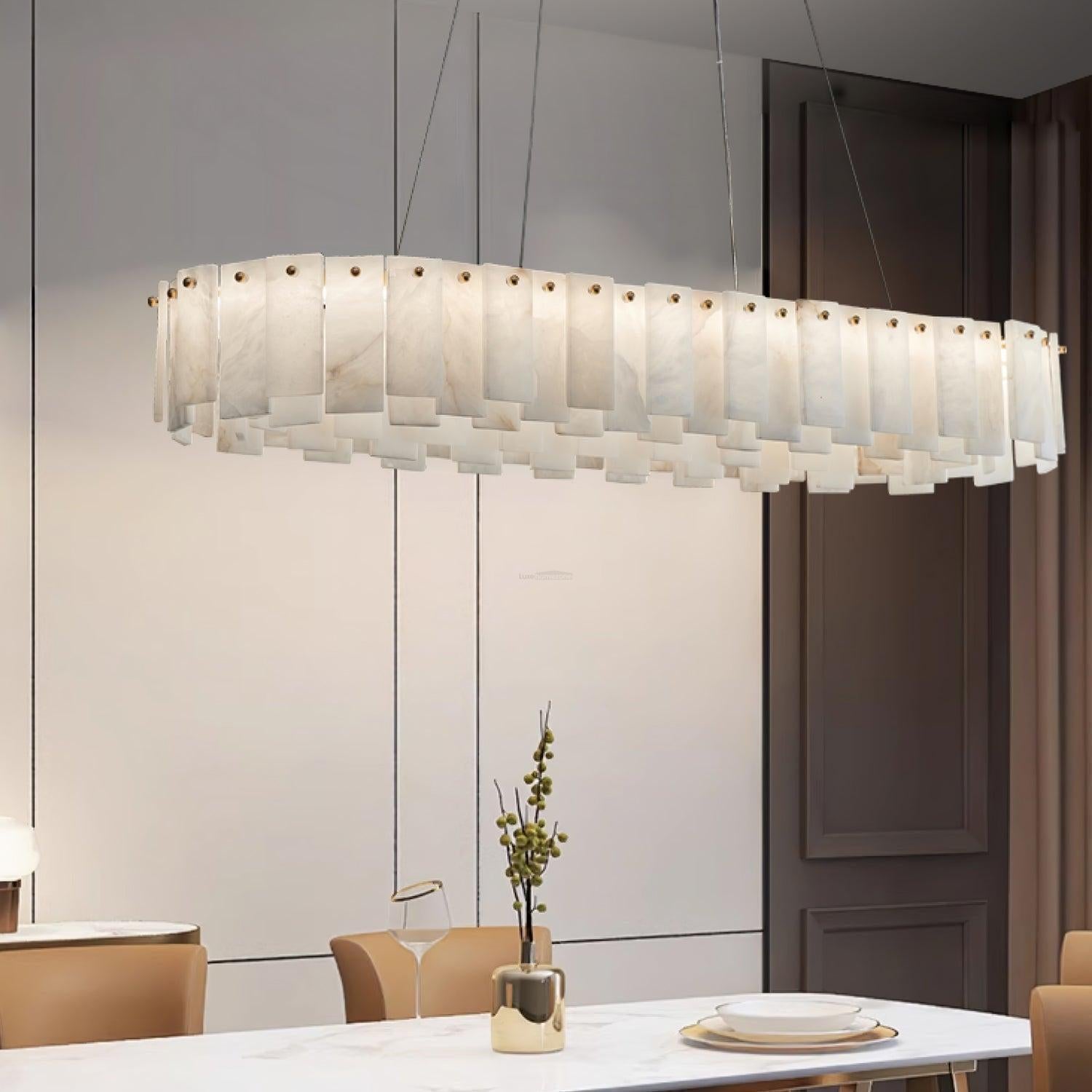Halos Alabaster Round/Square Chandelier - King Lamps
