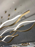 Modern Simple Brass Waving Chandelier for Living/Dining Room/Kitchen Island - King Lamps
