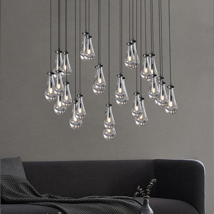 Rain Glass Modern Rectangular Chandelier 54" - King Lamps