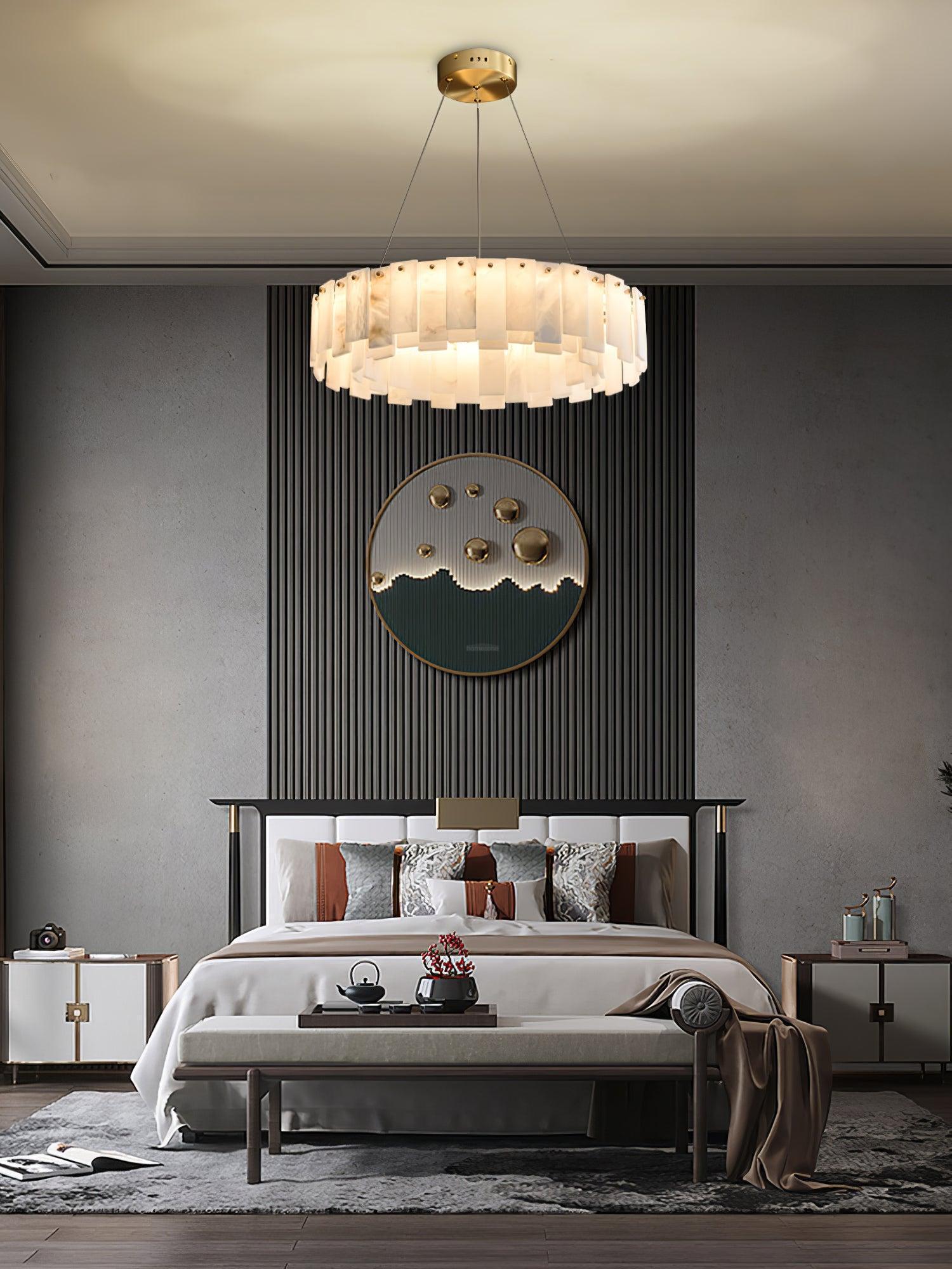 Halos Alabaster Round/Square Chandelier - King Lamps